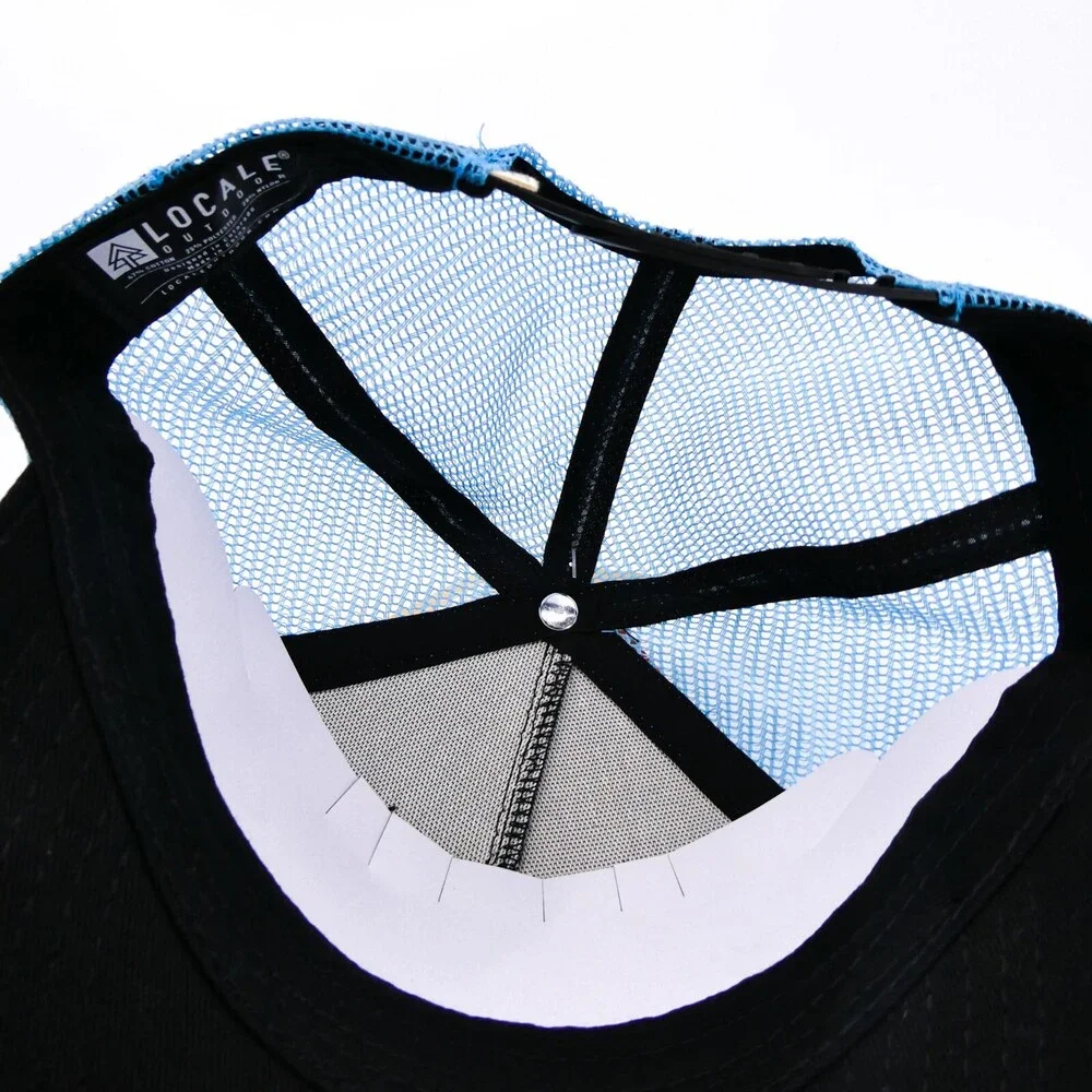 Ski Hat Youth One Size Blue Snapback Trucker Boys Nature Mountains Mesh Back New